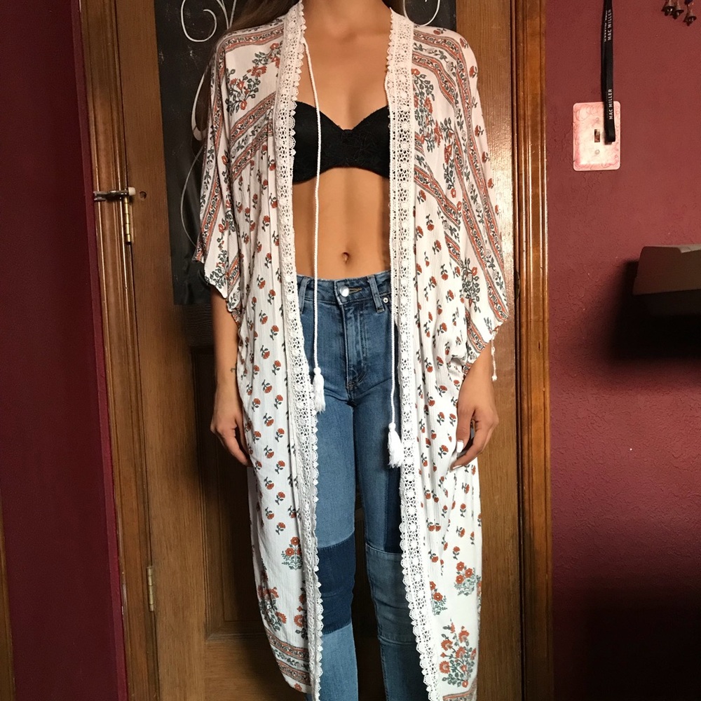 Long Floral Kimono